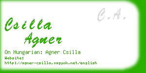 csilla agner business card